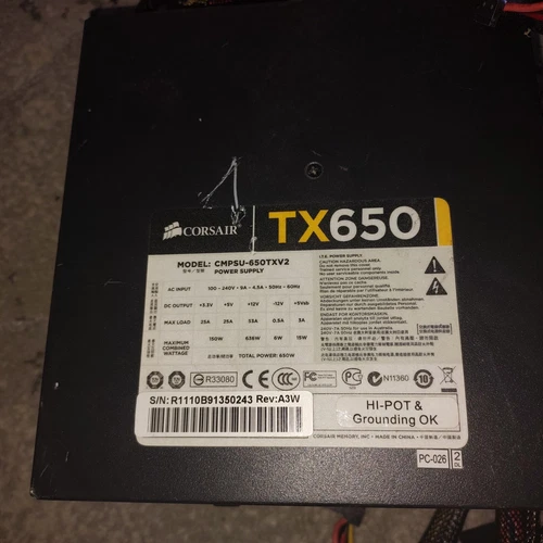 Netzteil Corsair TX650 Model: CMPSU-650TXV2