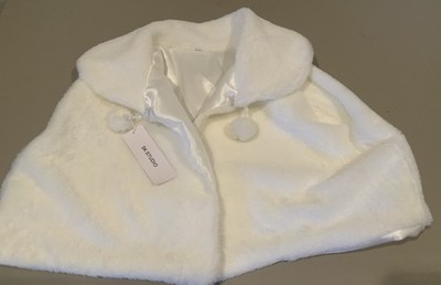SK Studio Girls Faux Fur Shawl Shrug Jacket Cape for Winter Wedding & Party XXL