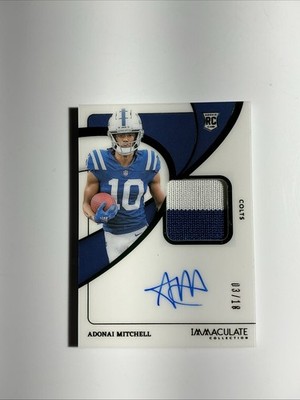 2024 Panini Immaculate Adonai Mitchell RPA Rookie On Card Auto Emerald /18 FOTL