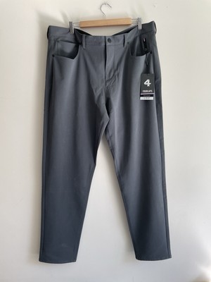 Fourlaps Traverse Pants Men Size 40 x 32 Athletic Fit Gray Stretch Tech Golf New