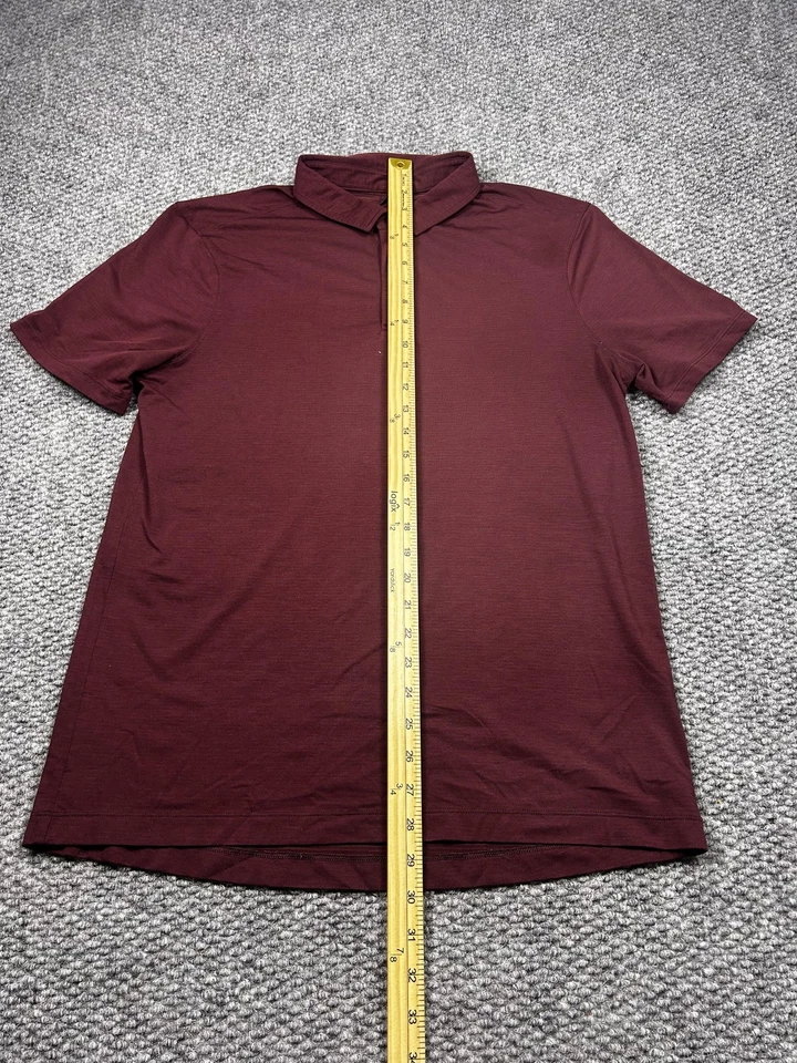 Lululemon Polo Shirt Mens Large Burgundy Maroon Performance Tech Golf Stretch - Image 2 of 4