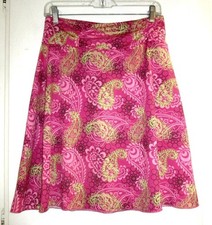 TRANQUILITY BRIGHT PINK PAISLEY KNIT SKIRT Size S