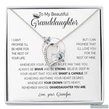 To My Granddaughter Necklace, Birthday Gift From Grandpa, Granddaughter Jewelry