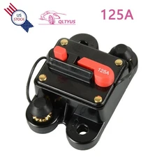125AMP Circuit Breaker with Manual Reset  Fuse Holder for Car Audio 12V-48V DC