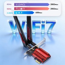 WiFi 7 MT7925 PCIe Adapter BE6500 Tri-Band Bluetooth 5.4 Desktop Wireless Card