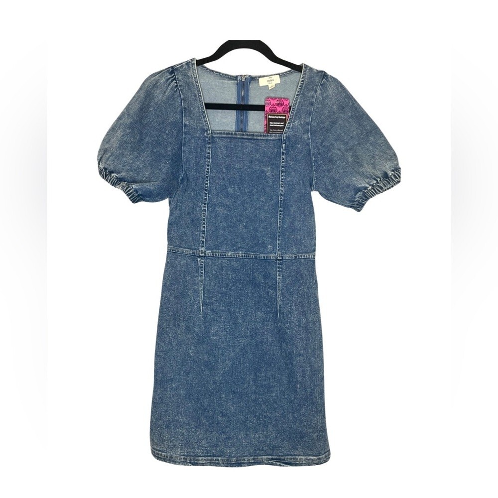 entro denim dress Entro Short Bubble Sleeve Babydoll Dress S main image 1