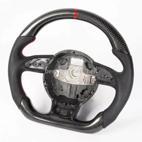 Carbon Fiber Flat Sports Steering Wheel for Audi B8.5 S3 S4 S5 S6 S8 2013+ - Picture 9 of 13