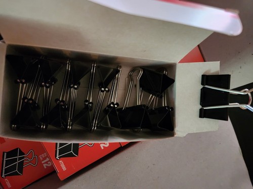 144 ACCO Medium Binder Clips 72050 B 12 pks of 12 1-1/4-Inch W, 5/8-Inch NEW!!! - Picture 2 of 4