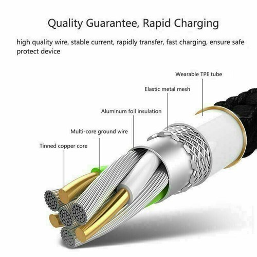Câble de chargeur USB C Type-C tressé 3/6/10 pieds de long - Photo 6 sur 13