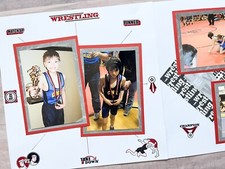 Wrestling Scrapbook Layout, Wrestling Scrapbook Pages, Wrestling Premade Pages