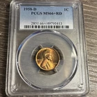 1958-D Lincoln Wheat Cent PCGS MS66+RD
