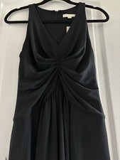 NWT Ann Taylor Black V Neck Black Sleeveless Dress Fully Lined Size 4