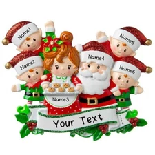 Personalized SANTA & MRS CLAUS FAMILY of 2-3-4-5-6 Christmas Tree Ornament