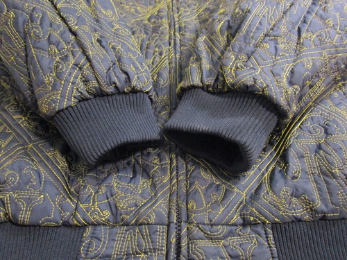 Vtg Y2K Brooklyn Mint Notorious BIG Black Gold Reversible Puffer Jacket Mens 2XL - Picture 3 of 12