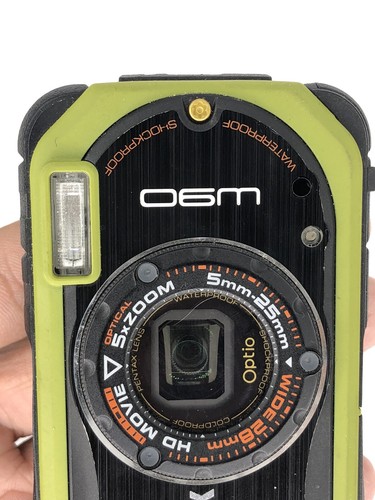 Pentax Waterproof Digital Camera Optio W90 Pistachio Green *No Battery a3a - Picture 2 of 9