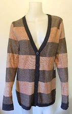 NEW F21 VINTAGE RETRO PLAID CARDIGAN SWEATER BUTTON ANGORA URBAN HIPSTER BOHO L