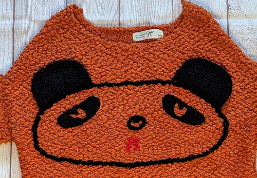 Greymarket by son.79 Womens Panda Crop Sweater-Rare Find-Small (Korea) - 第 4/8 張圖片