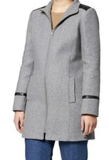Naf Naf Womens Asophie Wool Blend Jacket Grey Size 10 Brand New