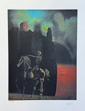 Salvador Dali HORSEMAN OF DEATH Facsimile Signed Limited Edition Giclee 24"x 16"