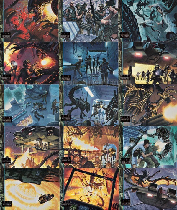 ALIENS VERSUS PREDATOR TOPPS 1996 SET OF 72 CARDS WITH ALIEN