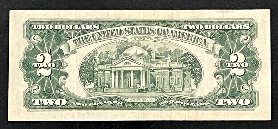 1963 $2 TWO DOLLAR RED SEAL U.S. NOTES, CRISP AU, LOW SERIAL A07186407A ...