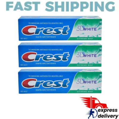 Crest 3D Extreme Mint toothpaste for white teeth 100 ml - Pack Of 3