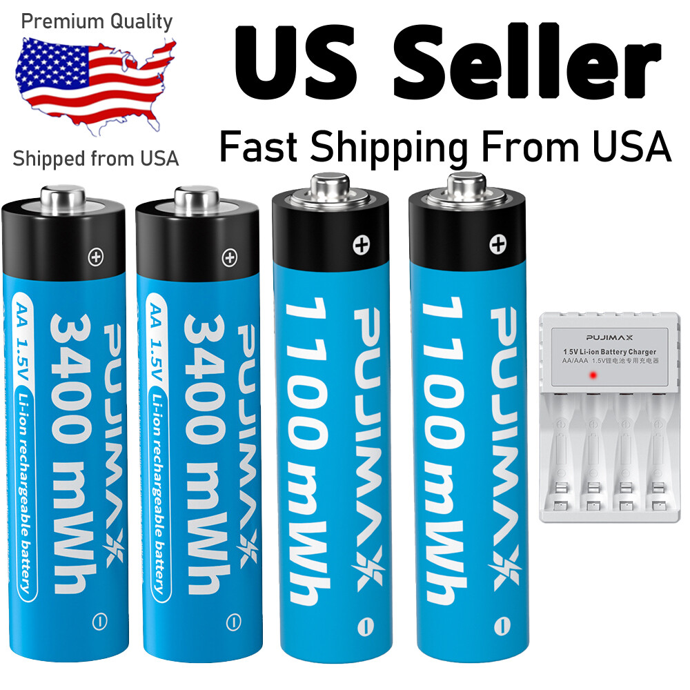 AA AAA Battery 1.5V Rechargeable AA AAA Batteries  Charger Toy LOT USA