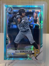 2021 Bowman Draft Nick Gonzales Chrome Base Aqua /199 Refractor #BDC-16 Pirates