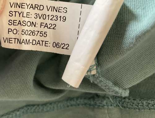 Vineyard Vines Pocket T Shirt Youth Large 16 Bluish/Gray Long Sleeve Palm Trees - Picture 9 of 9