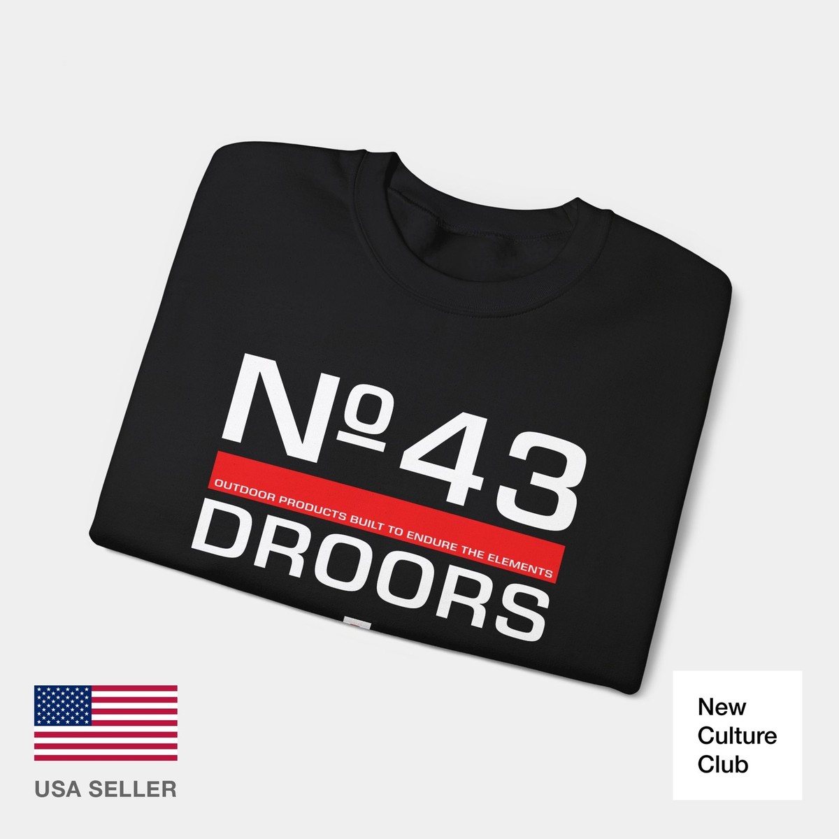 90s Droors No 43 Elements Red Crewneck Sweatshirt Skate Classic