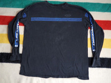 VTG 90s Adidas Striped Black Retro USA Made Faded L/S Logo Tee T-Shirt XL