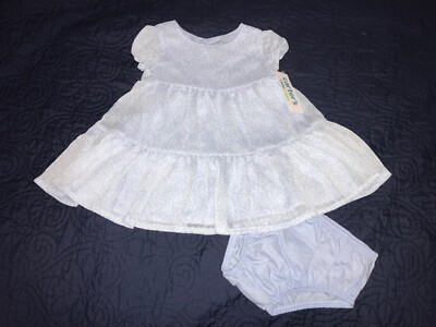 INFANT GIRL SZ 6/9M LITE BLUE 2pc FLORAL TIERED DRESS CARTERS CHILD OF MINE NWT