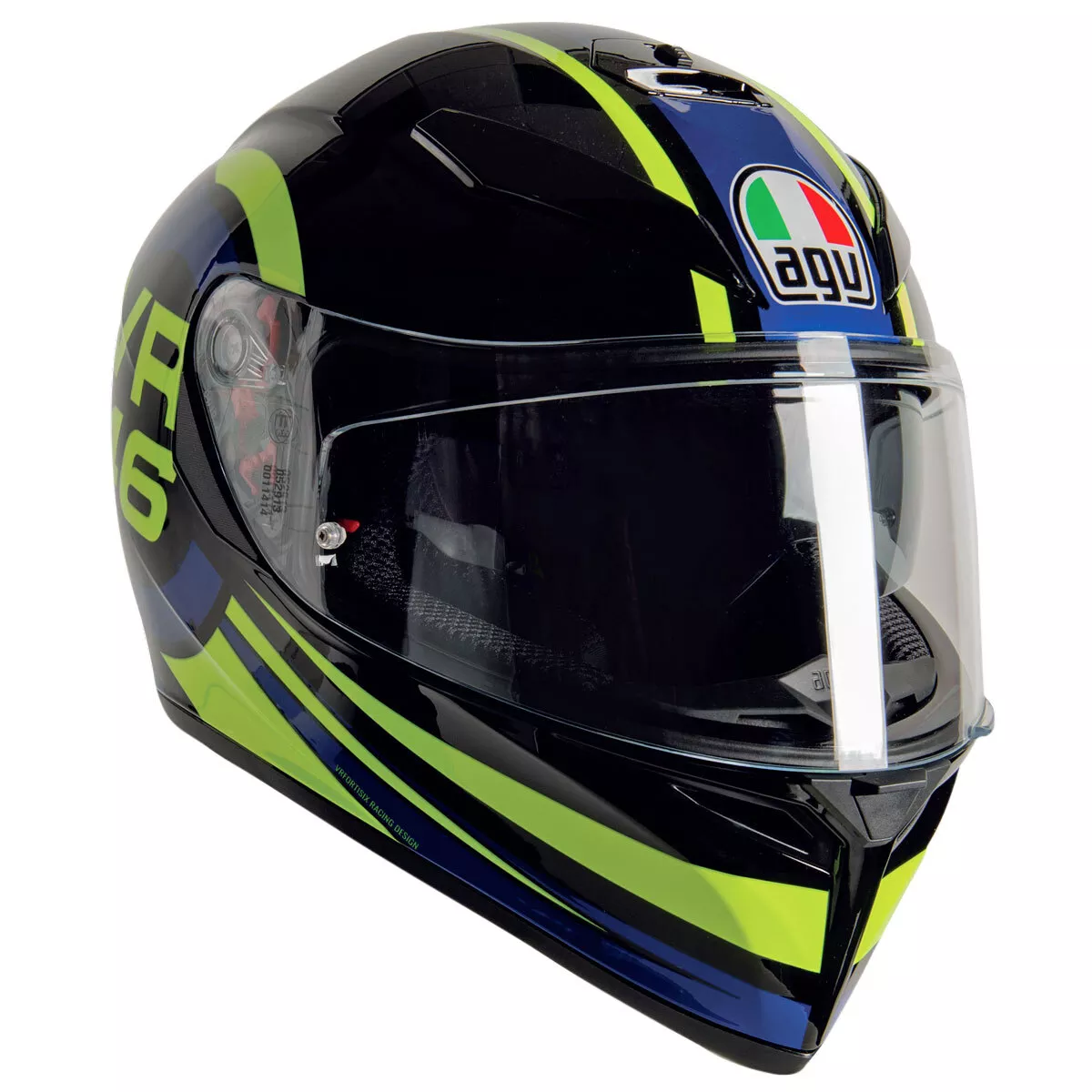 AGV K3 SV S Ride 46 Black / Blue / Green Motorcycle Motorbike Helmet