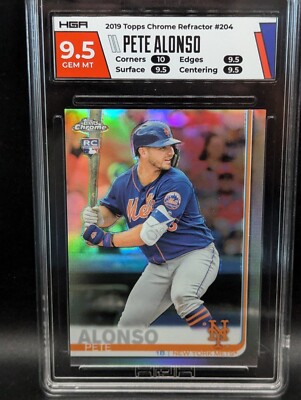 Alonso Rookie Blue 2019 Topps Chrome Pete Alonso Rookie Refractor HGA Gem Mint 9.5 #204 | eBay