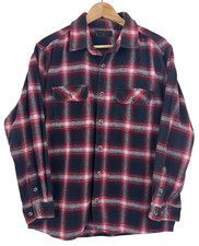Field Stream Heavy Cotton Flannel Men's M Plaid Shirt Black/Red