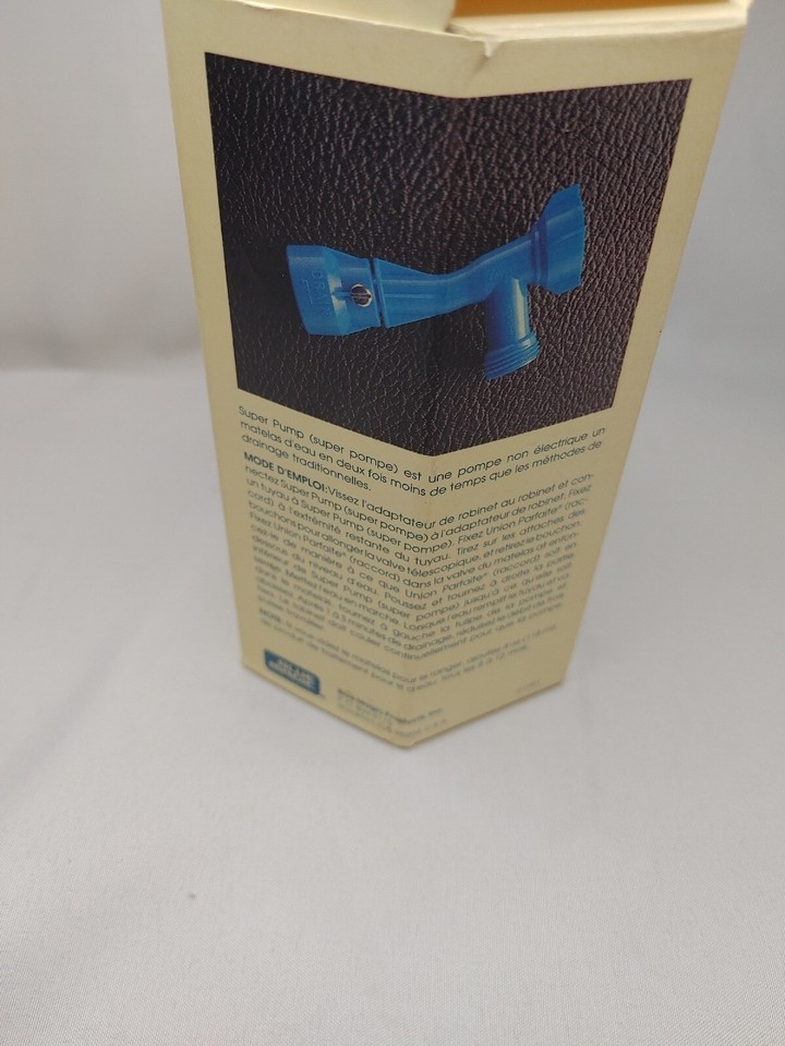 Blue Magic Super Pump Waterbed Fill and Drain Pump Hose Faucet Adapter