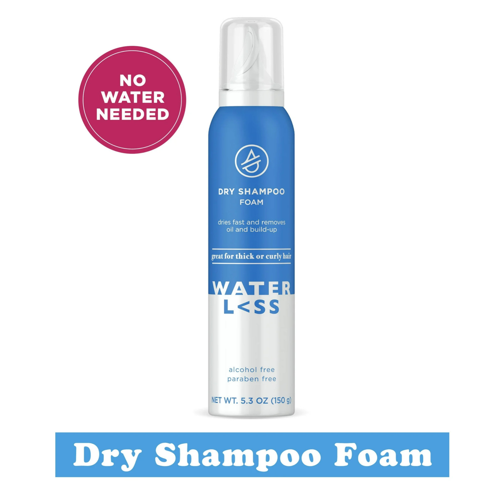 2 Pack Waterless Dry Shampoo Foam For Thick or Curly Hair- Net Wt 5.3 oz/ 150g