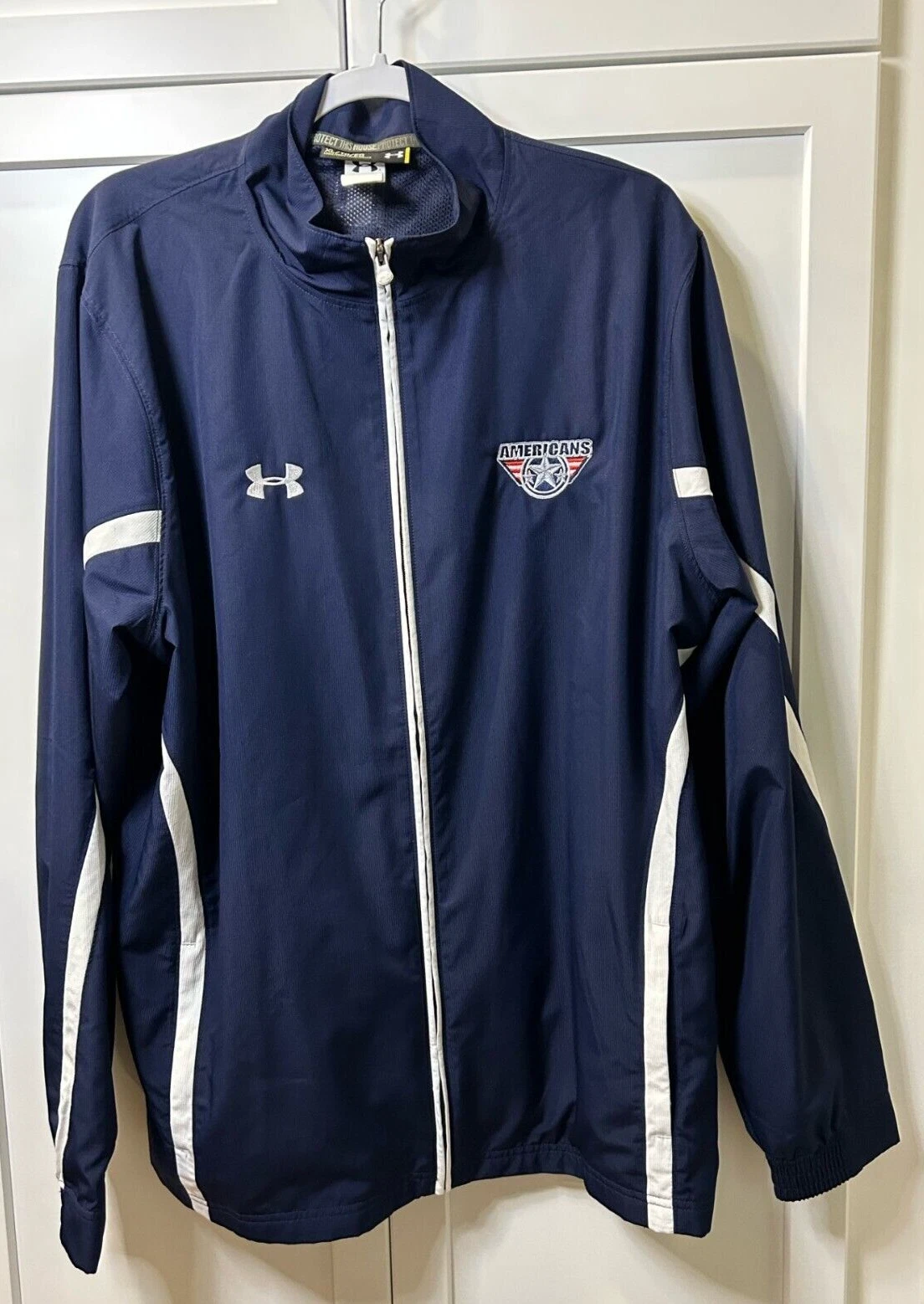 Under Armour "Americans" Qualifier Track Jacket Blue Adult Unisex Size XL VGUC
