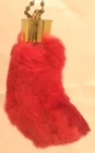 Real Rabbit Foot Lucky Amulette Keychain~RED~Vraie Patte de Lapin Chanceuse~ NEW