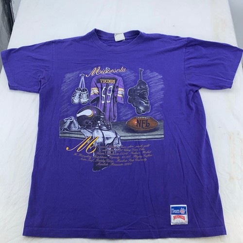 vintage 90s MINNESOTA VIKINGS NUTMEG T-Shirt LARGE/XL football NFL soft - Picture 2 of 8