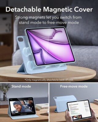 ESR Blau Magnet Hülle für iPad Air 13'' M2 2024 A2898 A2899 Rebound Serie Neu
