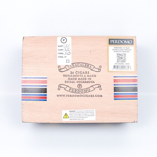 Caja de cigarros de madera vacía doble envejecimiento Perdomo Robusto Maduro 8" x 6" x 3,25" - Imagen 9 de 12