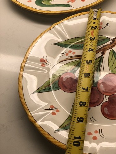 Ciao Italya Handpainted Made In Italy Brilliant Double Diner Plates Pair - Picture 5 of 5