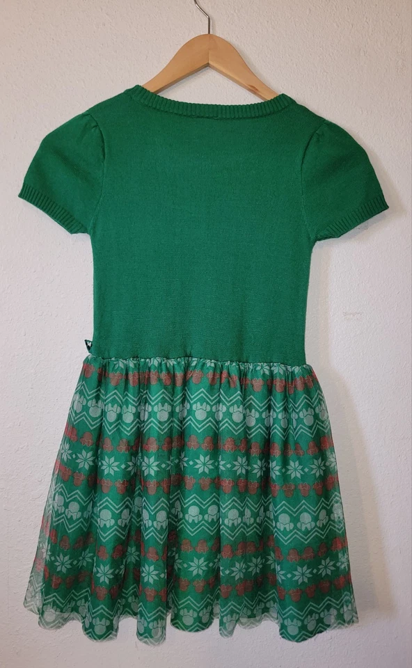 Vestido DISNEY Navidad MINNIE MOUSE Rojo Verde Tul Tejido Talla L Grande 10/12 Niñas  Foto 2 de 4