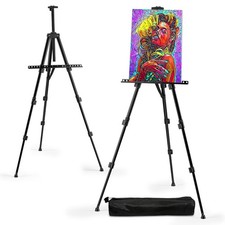 RRFTOK Easel Stand for Sign and Painting - Metal Tripod 17.5 inches, Black