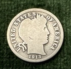 1913-S Barber Dime Good 510,000 Mintage Semi-Key Date Free Shipping
