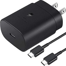 2-Pack 25W USB-C Super Fast Charger Wall Adapter for Samsung Galaxy S24, S23 5FT