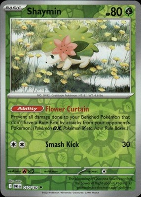 Shaymin 010/182 Uncommon Destined Rivals Pokemon Reverse Holo Near Mint