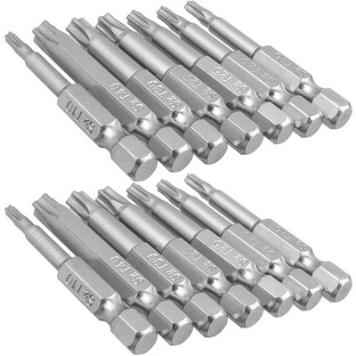 14Pcs 5 Point Torx Security Bits Magnetic 5 Point Star Tamper Proof Bit Set 1/4''