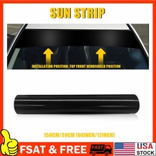 Sun Visor Strip Windshield Banner Vinyl Long Lasting Decal Black 60x12 B Sun Visor Strip Windshield Banner Vinyl Long Lasting Decal Black 60x12 B